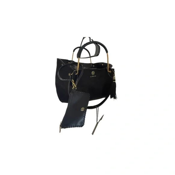 House of Harlow 1960 Black Bucket Tote Bag with Gold Hardware - NWT - Picture 2 of 4